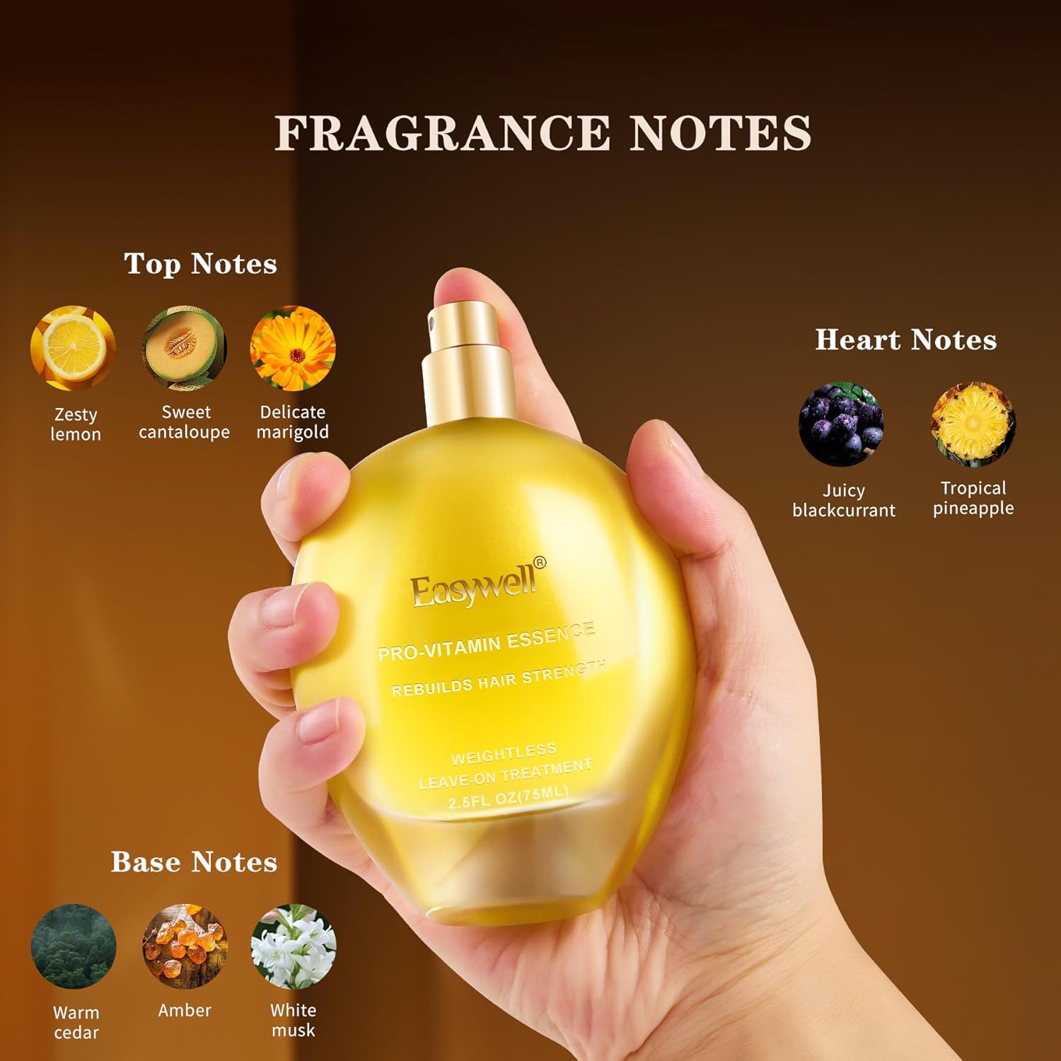 Leave In Conditioner Spray, Hair Perfume for Women, Hair Spray Women with Vitamin B5, Moisturizing & Nourishing Damaged Hair, Daily Hair Repair Mist, Floral, 2.5 Fl Oz